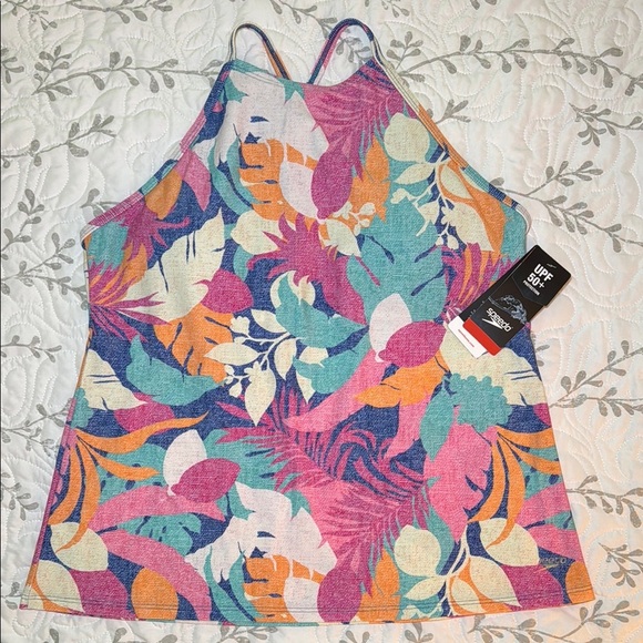 Speedo Colorful Tropical Print Tankini Top Size XL (top only) - Picture 3 of 10